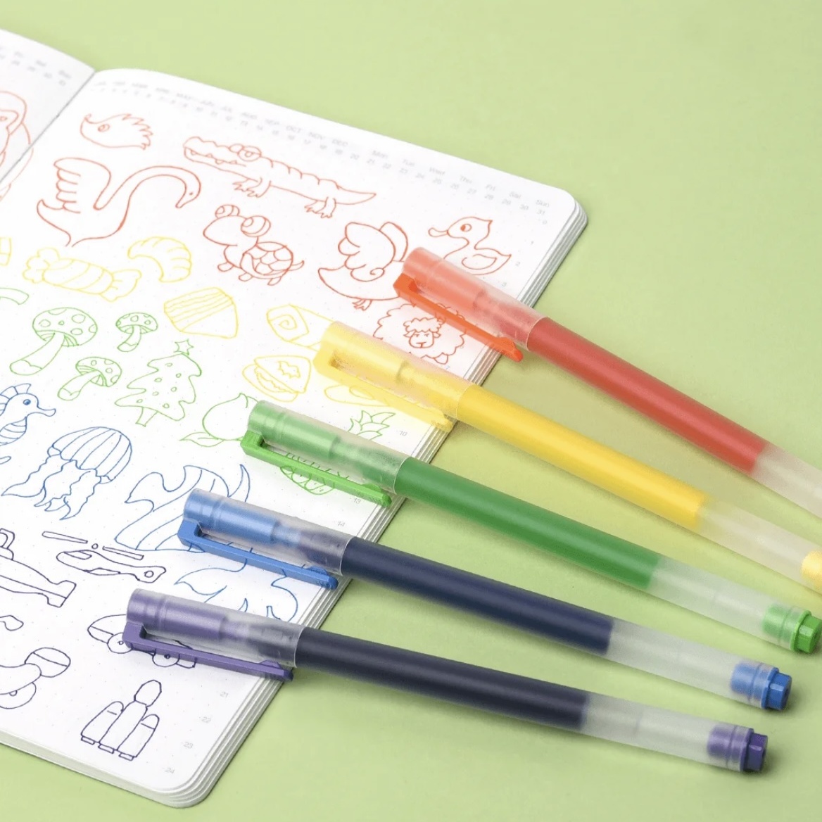 Original Xiaomi High-capacity Ink Pen 7 Color 0.5mm Xiaomi Pen Mi Pen Writing Pen For School Office Art Stationery Large Ink Pen