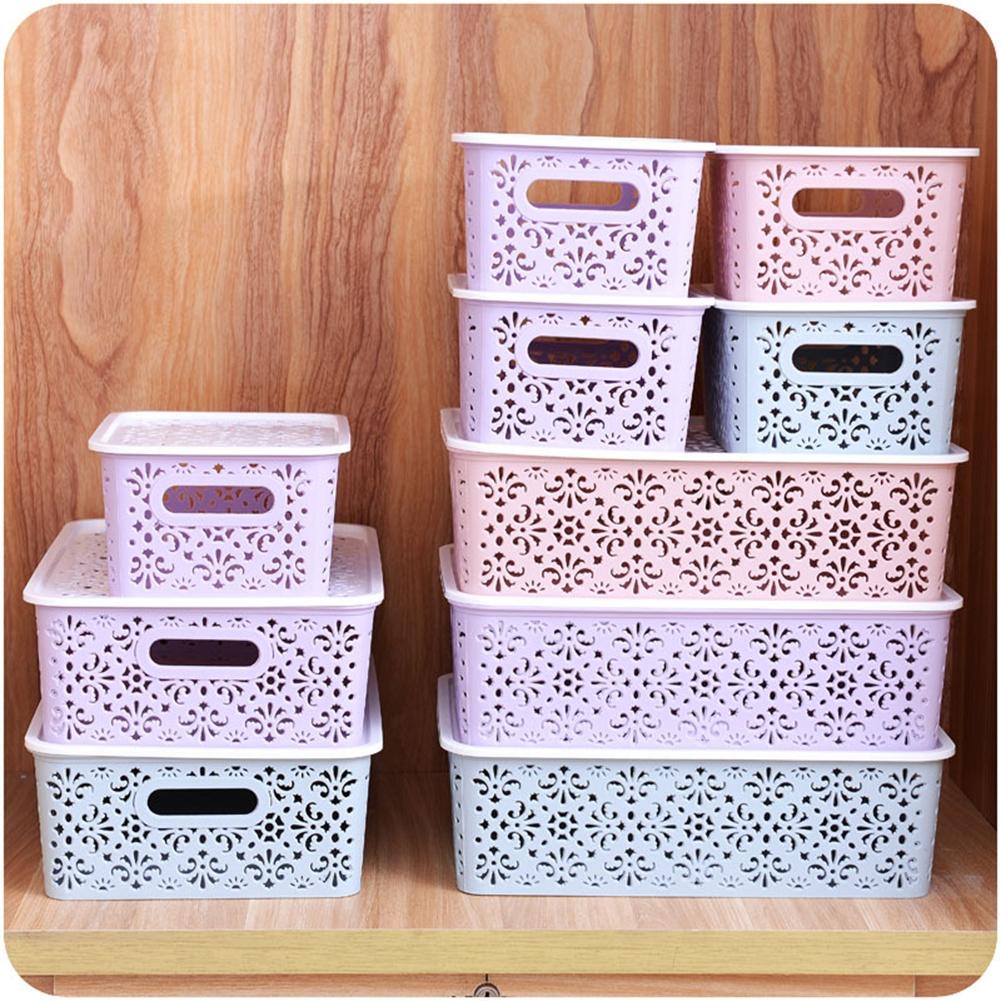 Adeeing Plastic Desktop Hollow Storage Basket Underwear Storage Box Kitchen Organizer Clothes Toys Storage Container
