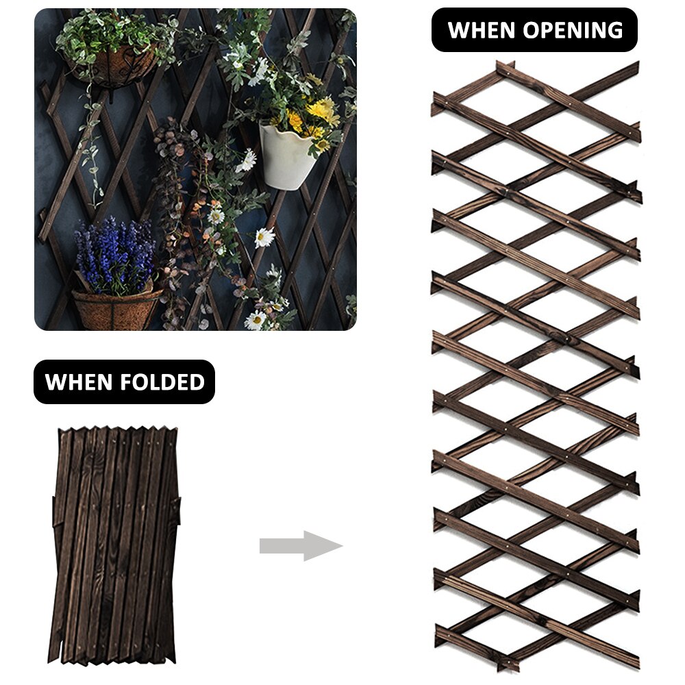 Valla enrejada plegable para pared, Panel de malla para plantas trepadoras, enrejado de madera para jardín, decoración del hogar
