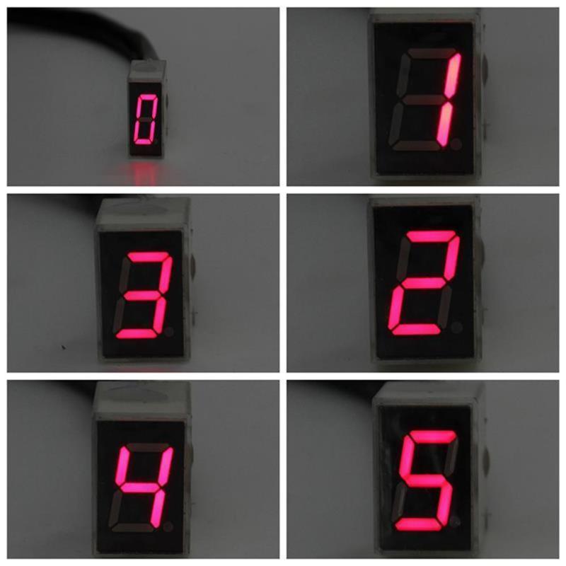 Universal Motorcycle LED Digital Gear Indicator Display Scooter 0-5 Level Shift Lever Sensor Speed Gear Display Indicator