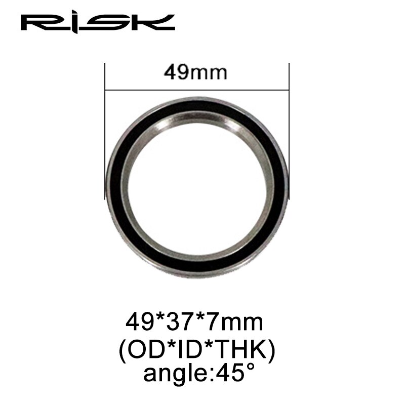 RISK 1pcs Bicycle Headset Bearing Steel MTB Mountain Bike Internal/Integrated/External Headsets Bearing Cycling Supplies Silver: 49mm-1pcs