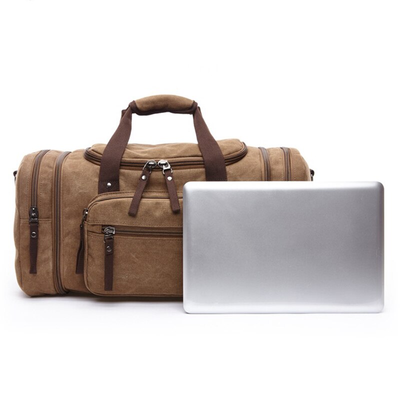 Gran capacidad, equipaje de mano para hombre, bolsas de lona para viaje, bolsas de viaje, bolsos de hombro para fin de semana, bolsa de lona multifuncional para la noche