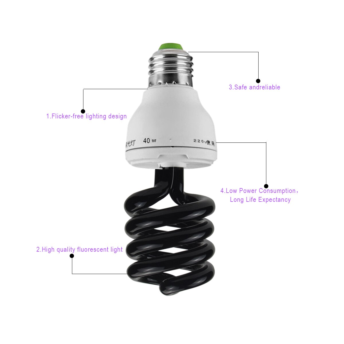 E27 Ultraviolet UV Lamp BLB Black Light Blue Bulb Fluorescent Detection Lamp Black Light Trap 220V Violet Lure Lamp Decoration