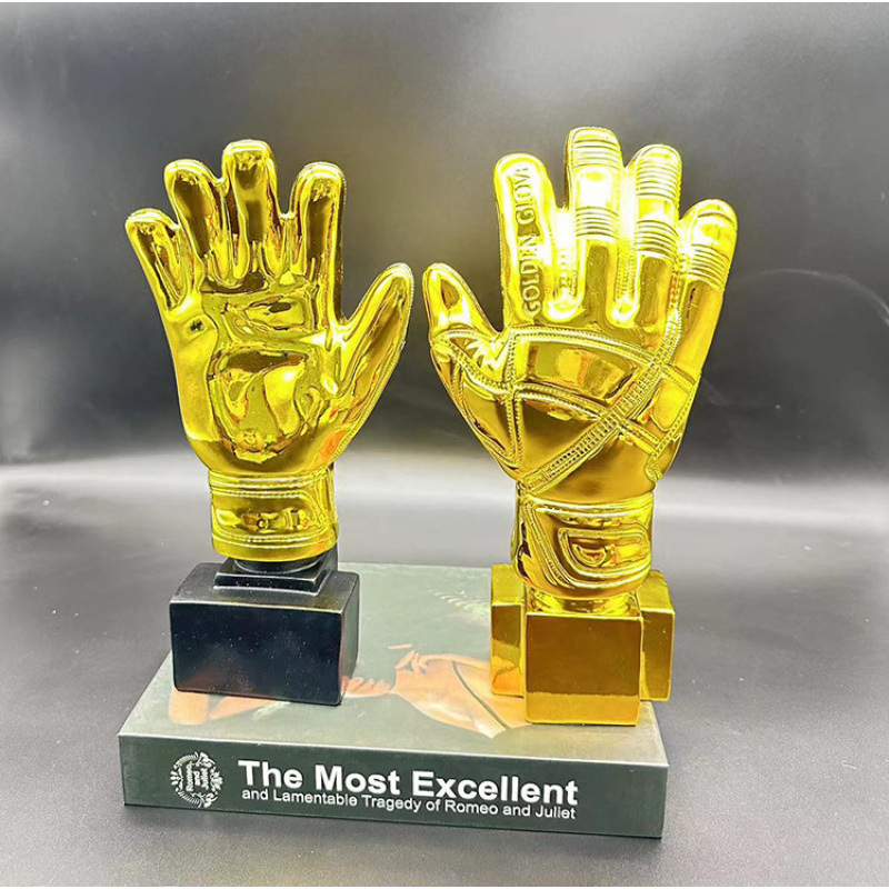 FußBall-Trophäe, goldene Handschuhe, Trophäe für Fußballfans, Souvenir, Torwart-Trophäe, goldener Handschuh, Auszeichnung