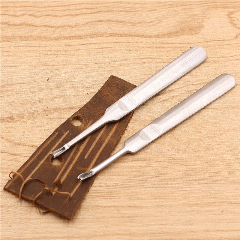 DIY Leather Tool Stainless Steel V Shaped U-Shaped Leather Groover Leather Sculpture Leather Art Simplicity Edger Trenching Tool