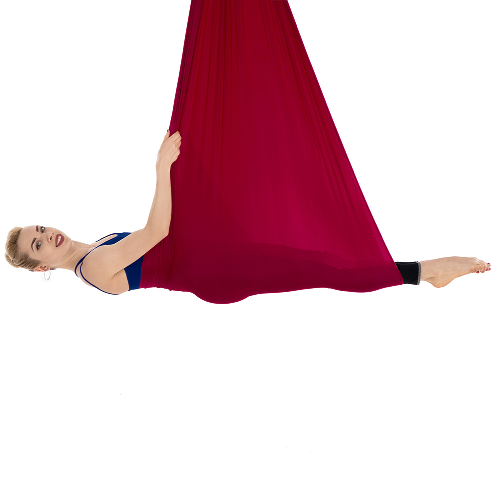 20 Color 5*2.8M Aerial Yoga Hammock Yoga Flying Swing Anti-gravity OR Yoga Belts Carabiner/Daisy Chain/Hanging Plate: Burgundy
