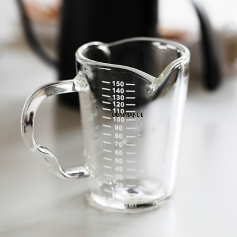 Heat-resistant Glass Measuring Cup Small Milk Cup Kitchen Jigger for Espresso Coffee Double-mouthed Ounce Cup