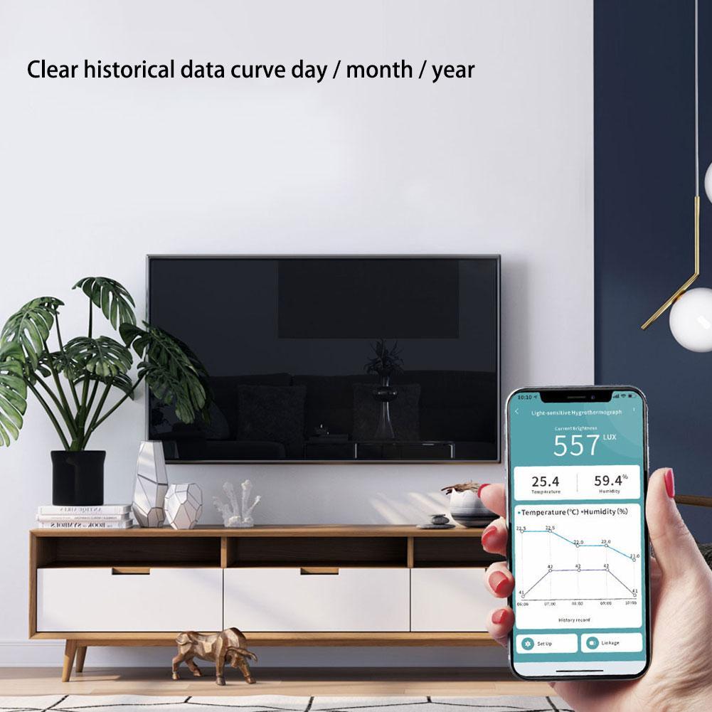 Tuya Smart ZigBee Bluetooth Mesh Smart Home Temperature And Humidity Sensor Mini Brightness Light Sensitive App Control