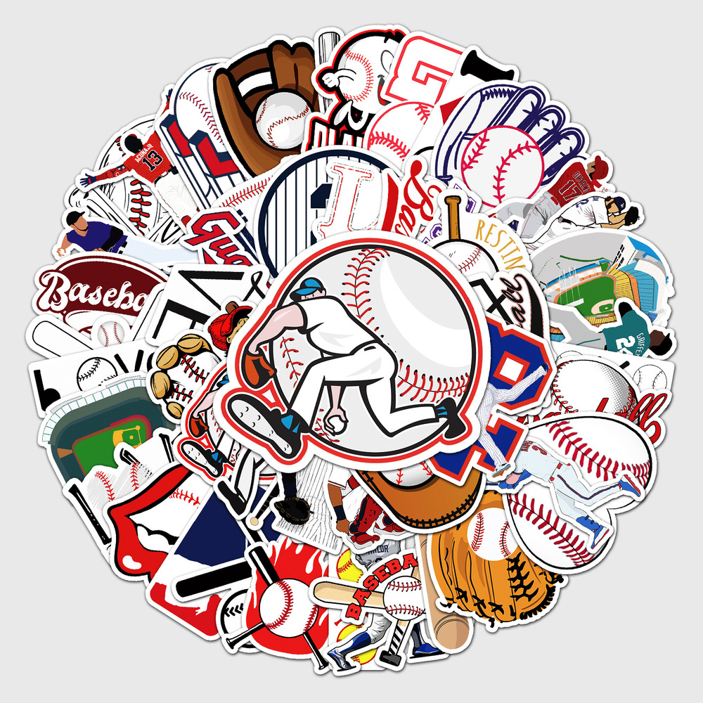 10/50PCS Cool Cartoon Baseball Stickers Bike Skateboard Guitar Laptop Luggage Helmet PVC Outdoor Game Sports Sticker Decals