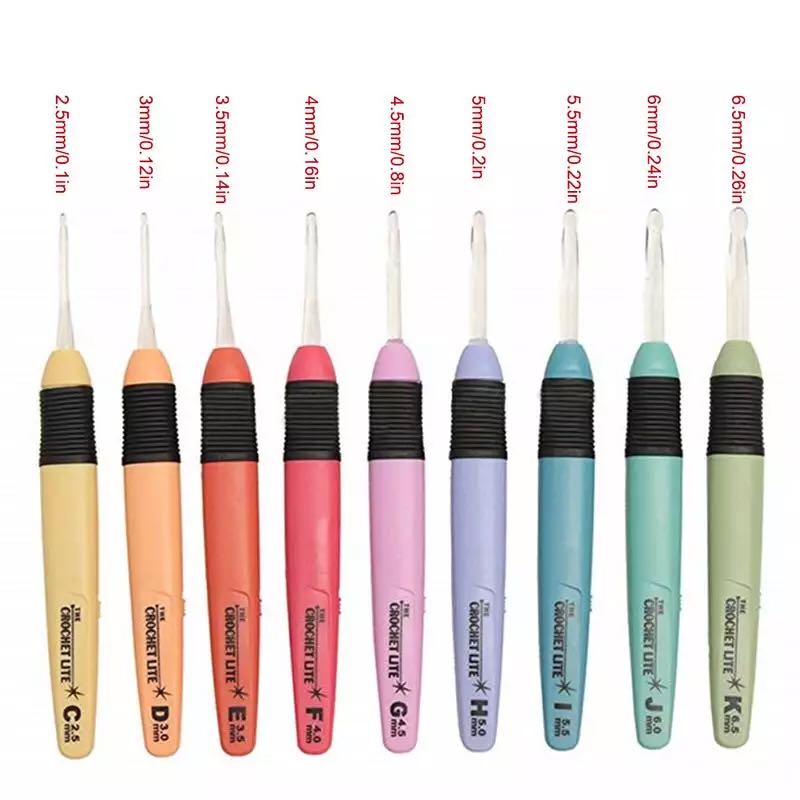 9 LED Crochet Hooks Knitting Needles Crafts Weaving Tool Luminous Crochet Hook DIY Knitting Tools Needle Kit