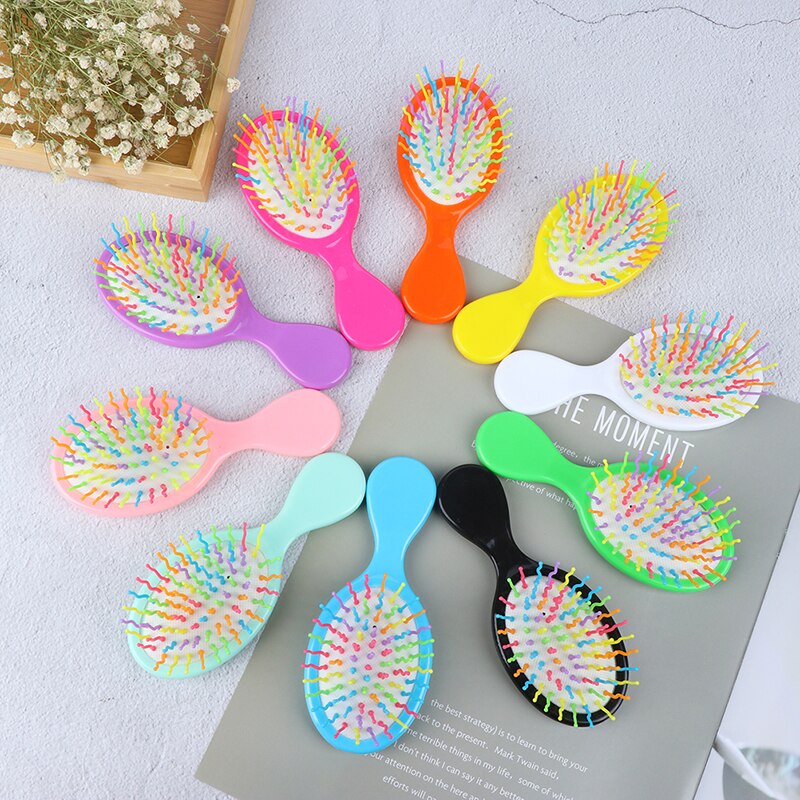 Baby Boys Girls Hair Comb Candy Color Plastic Hair Brush Child Portable Travel Anti-static Comfortable Head Massager Combs