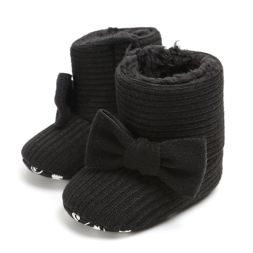 Kleinkind Stiefel Winter Innen Hause Baby Und Jungen Mädchen Schuhe Anti-Unterhose Kleinkind Schnee Warme Prewalker Pelzigen Hausschuhe Stiefel r4: Schwarz / 11