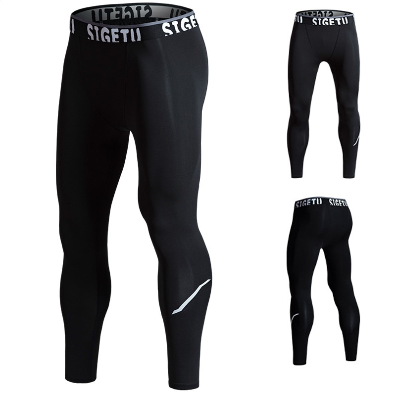 Calças de compressão dos homens do esporte collants leggings para o homem dos homens correndo ginásio esportes fitness secagem rápida calças de treino de fitness