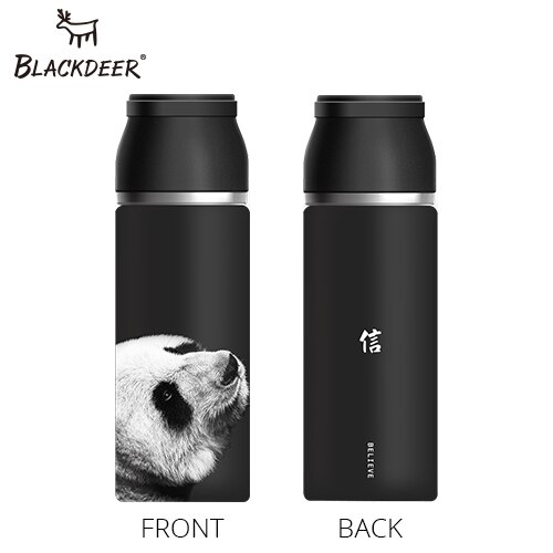 Blackdeer Buitensporten Fles Thermos Beker Met Handvat Dubbele Laag 316 Roestvrij Seel Pixel Dier 3D Thee Water Thermoskan: panda