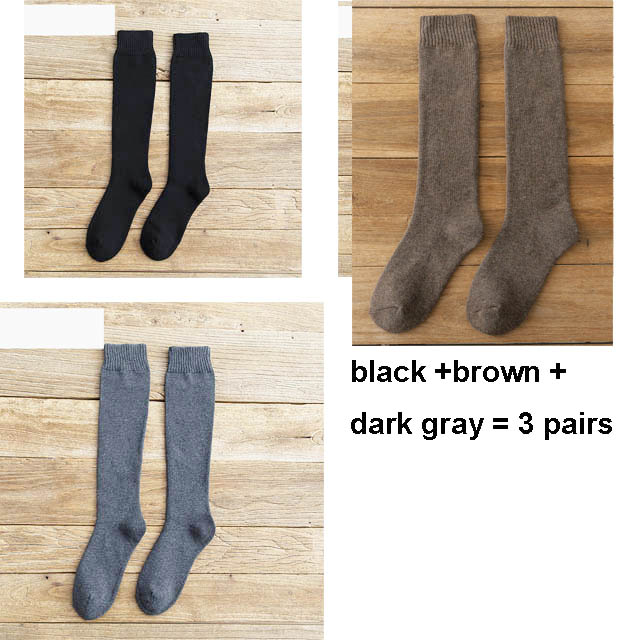 6Stck = 3Paare männer Winter Kompression Strumpf Warme Heiße Knie Hohe Lange Bein Frottee Socken Warme verdicken Abdeckung Waden Socken Größe 38-44