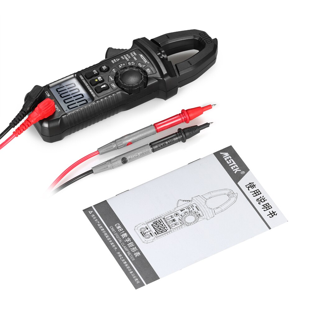 MESTEK LCD Digital Clamp Meter Multimeter AC/DC Voltage AC Current Continuity Tester Frequency Measurement Tester