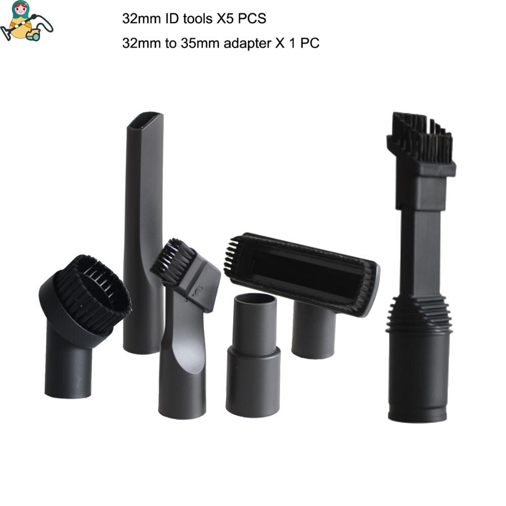 Universal dyse sprække værktøj vedhæftningssæt rengøringsbørste til karcher  ds5500 wd3 mv3 wd4 mv5 wd5 wd6 p se 5.100 reservedele: Sæt -6 stk