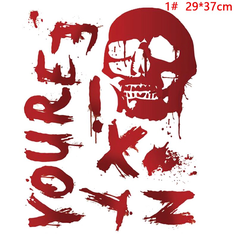Horror Decal Blood Handprint Glass Window Sticker Halloween Decor Wall Stickers: 1