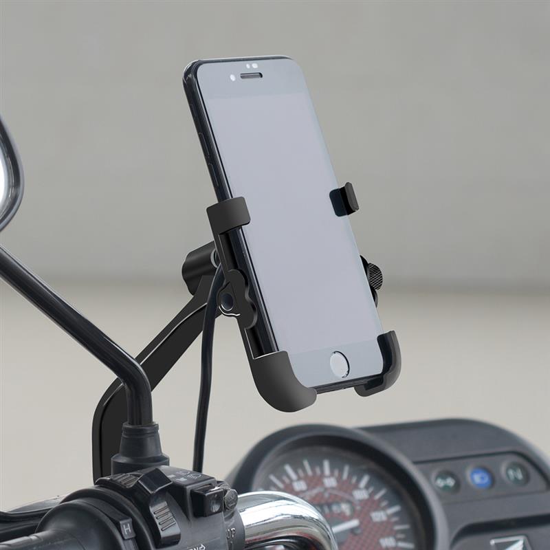 Universal telefonhållare  qc 3.0 för motorcykel usb-laddare vattentät motorcykel mobiltelefonfäste strömadapter spegelfäste