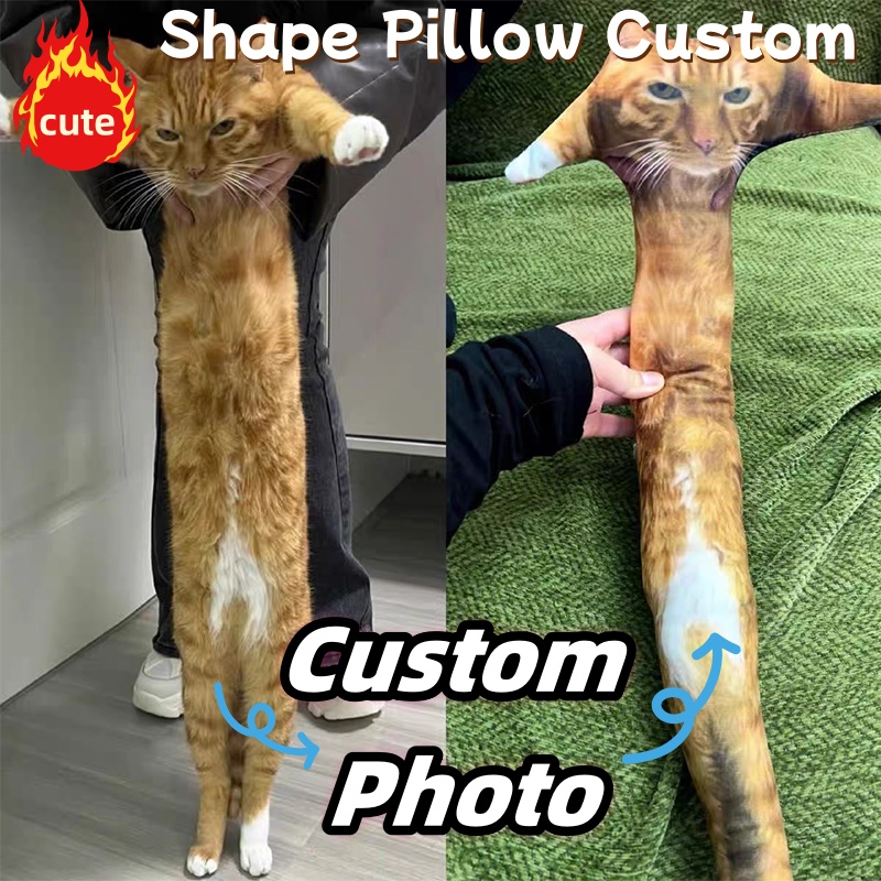 Personalización de foto, almohada fea DIY para un amigo o mascota, divertida funda de almohada personalizada para perro, gira el gato en almohada, almohadas 3D personalizadas