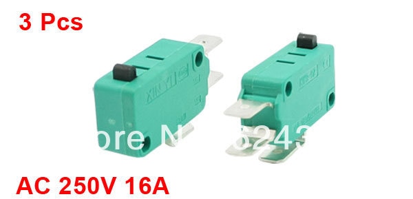 3 Pcs / Lot X AC 250V 16A Cherry Arcade Push Button Miniature Micro Switch E-Switch SPDT 1 NO 1 NC KW3-0Z
