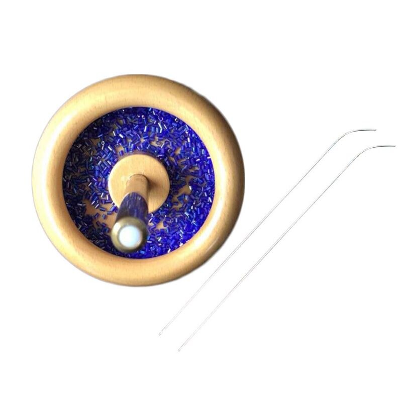 Houten Kraal Spinner Loader Kom String Zaad Kralen Ketting Tool Sieraden + 2 Naalden