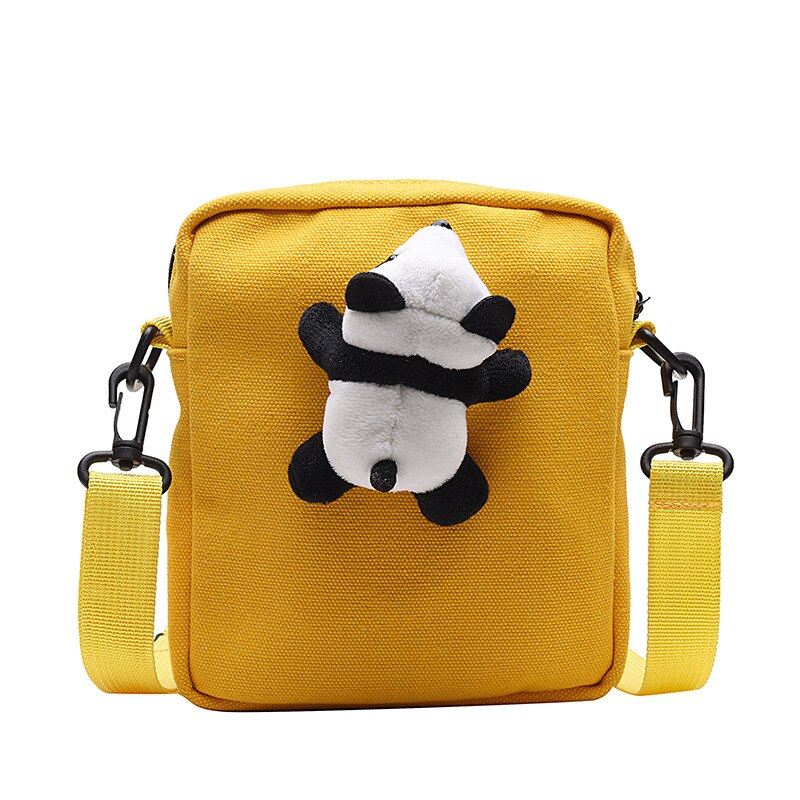 Newhotstacy Borsa 040420 retrò della bambola del panda propenso singolo sacchetto di spalla bello studenti borsa di tela: 3