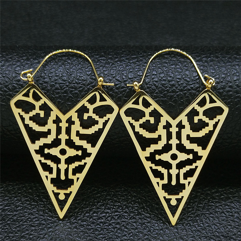 Pendientes de flor de loto de Yoga a la , pendientes de aro de acero inoxidable de Color dorado para mujer, joyería boucles d'oreilles E9360S01: Rosa
