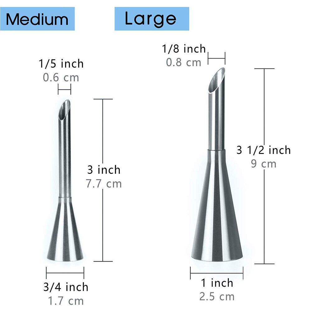 2pcs/set Cake Puff Tip Pastry Cream Stainless Steel Nozzle Decorative Baking Piping Nozzle Pipe DIY Home Kitchen Tools