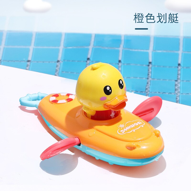 Children's bath toy chain rowboat toy swimming swimming cartoon duck baby early education bath beach: As picture 2