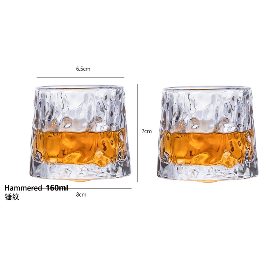 Ensemble de 2 verres à Whisky, verres à Scotch et à bordeaux,: Hammered pack of 2