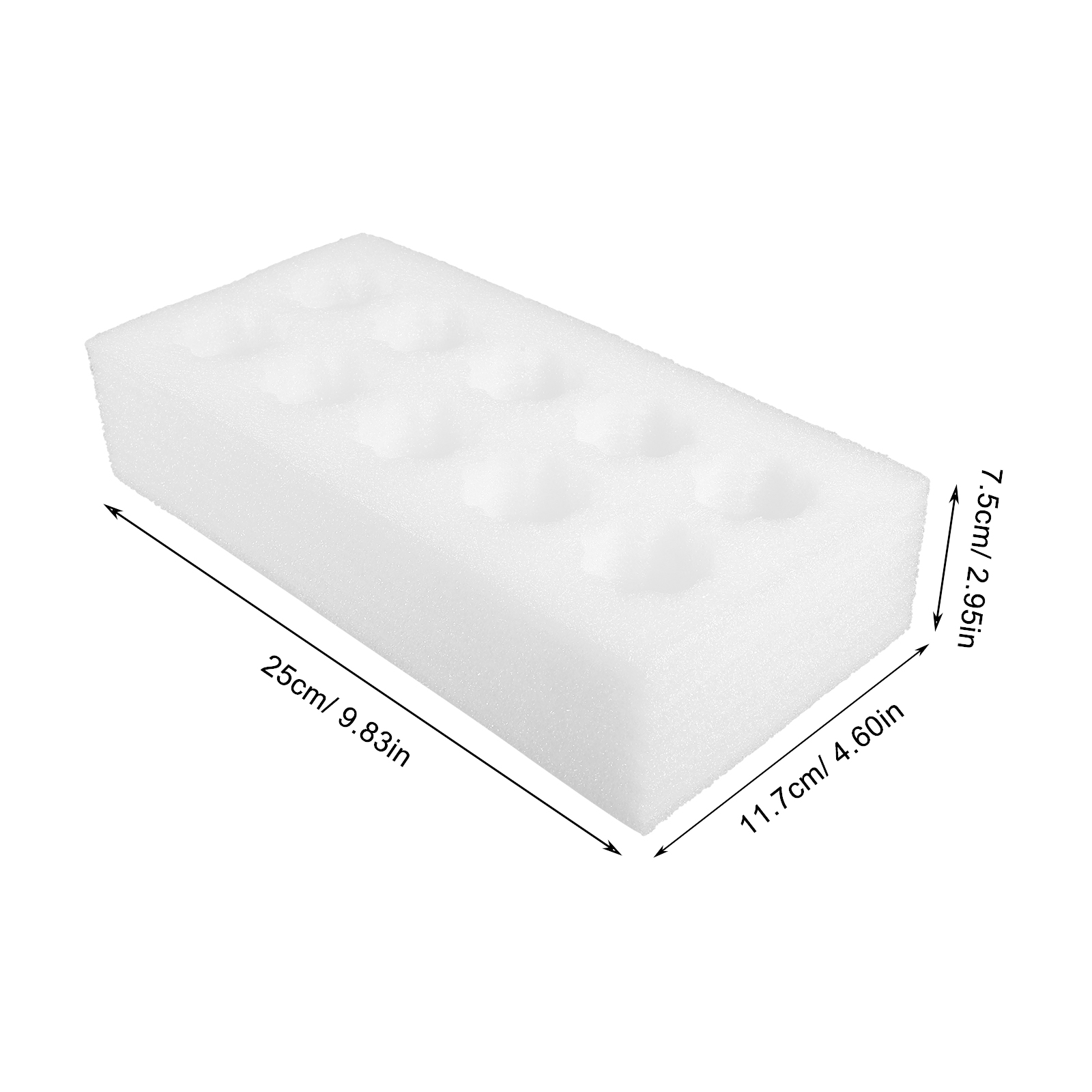 Plateau de incassable, 6 pièces, réutilisable, 10 grilles, support de conteneur de stockage blanc, plateau de transport en mousse de protection