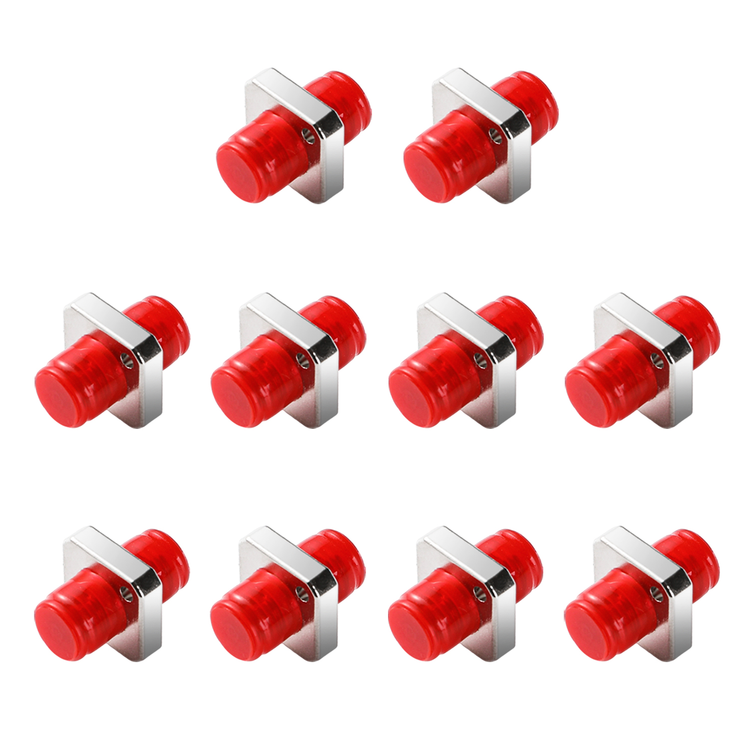 10 Stuks Fc Naar Fc/St Naar St Coupler Glasvezel Adapter, Singlemode Simplex Connector Converter Sm Fiber Flens Ftth: Goud