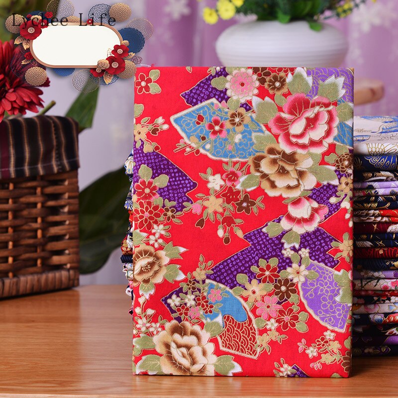 Lychee Leven Japanse Vlinder Kraan Gedrukt Patchwork Stof Zwart Rood Katoen Kersenbloesem Bronzing Stof Diy Naaien Ambachten: 6