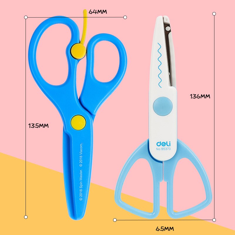 2 PCS Student Scissors Mini Safety Round Head Plastic Scissors Safety Kids Paper Cutting Small Scissors Baby Manual Art Scissors: 6075Set meal 4