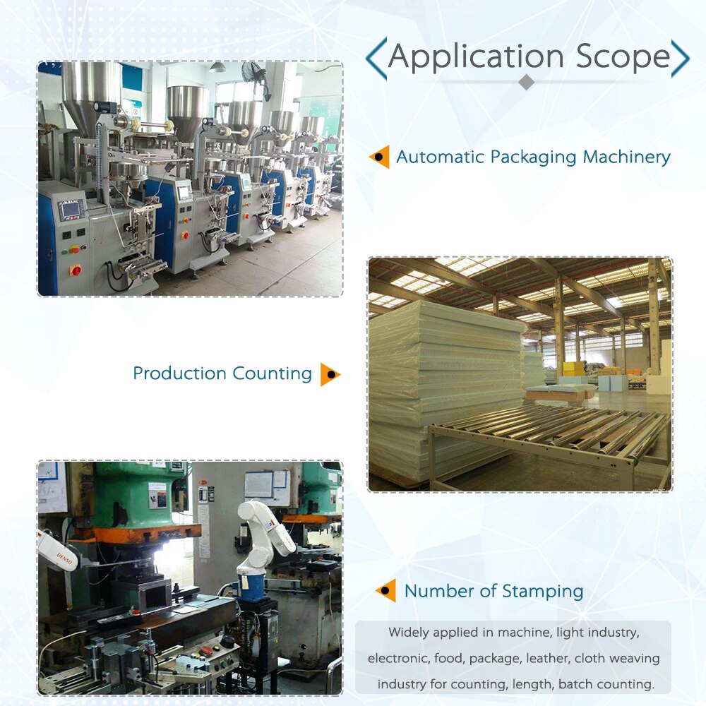 Multi-functional Digital Counter Length Meter Intelligent Dual 4 Digits LED Display AC/DC Preset Electronic Length Counter