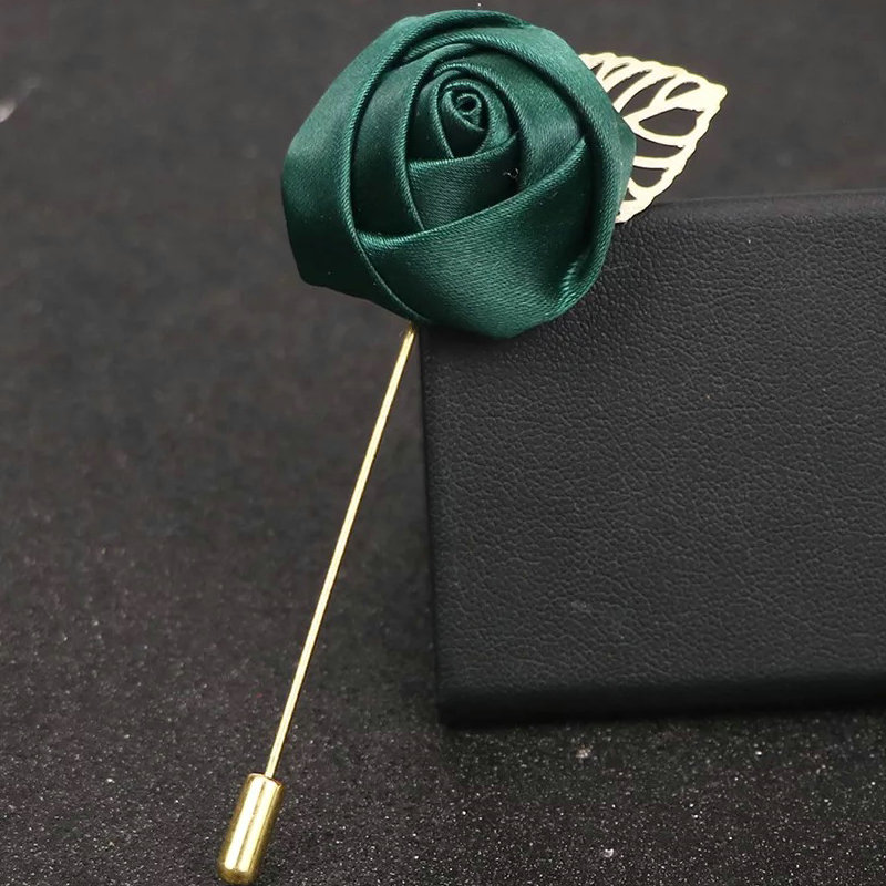 Mannen Pak Rose Bloem Broches Pins Canvas Stof Lint Stropdas 19 Kleuren Broche voor Vrouwen En Mannen Kleding accessoires: 1
