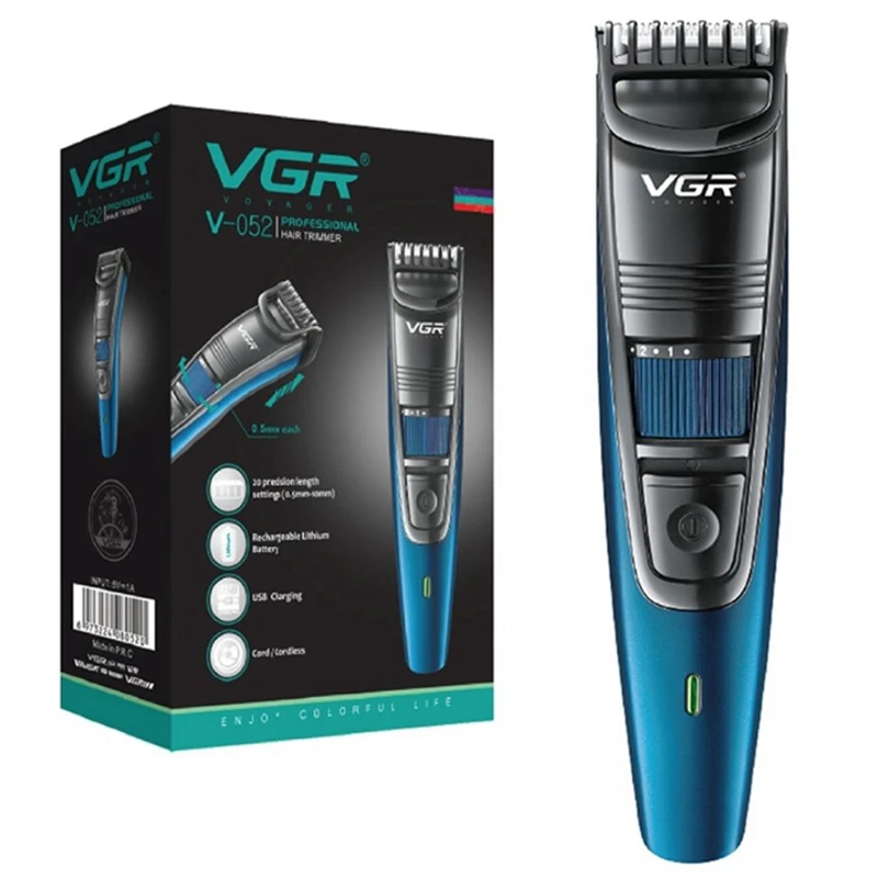 Regolabarba VGR Regolabile - 0.5-10mm Senza Fili - Batteria Litio Ricaricabile