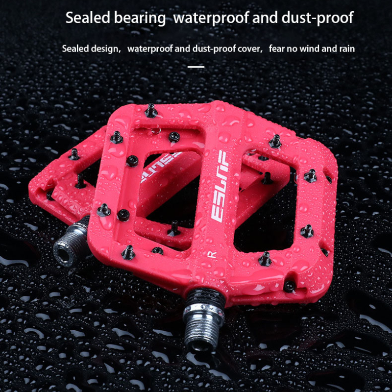 ESLNF UBicycle Pedals Bike Ultralight Seal Bearings Cycling Nylon Road bmx Mtb Pedals Flat Platform Bicycle Parts Accessories