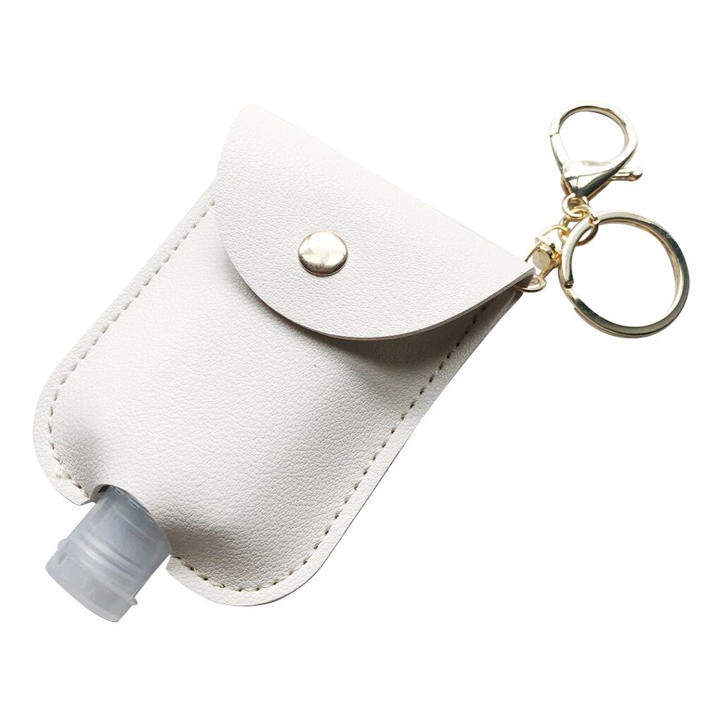 Travel Bottle And Keychain Holder Refillable Empty Bottles For Hand Sanitizer Organizer Keychain Key Rangement Zipper Bag#p30: White