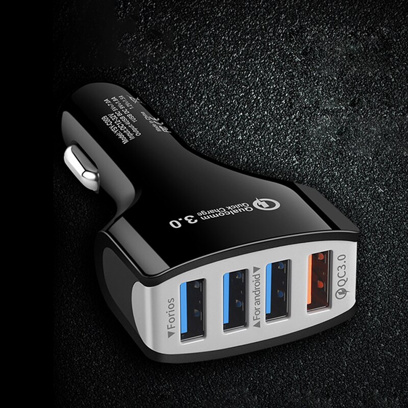 QC3.0 Multi Usb Auto-Lader Snel Opladen Mobiele Telefoon Autolader Voor Mobiele Telefoon Meerdere 4 Usb Charge Adapter in Auto