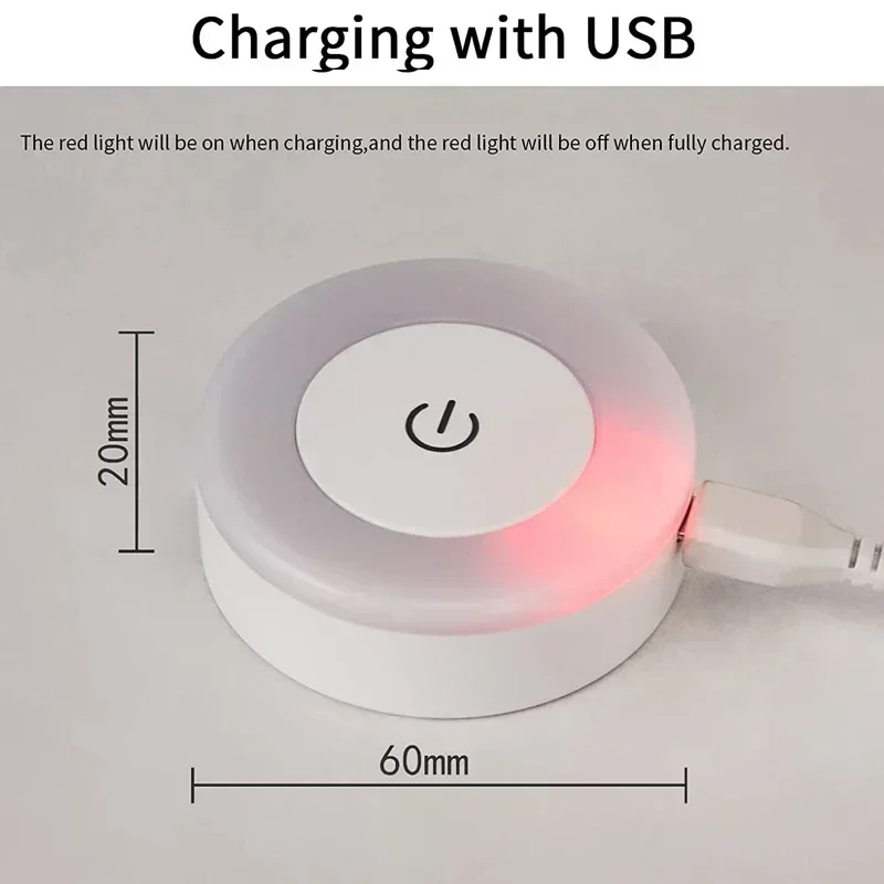Luces LED nocturnas con Sensor táctil, luz de pared con Base magnética recargable por USB portátil, 3 modos, lámparas de noche con atenuación para dormitorio, 2/1 Uds.