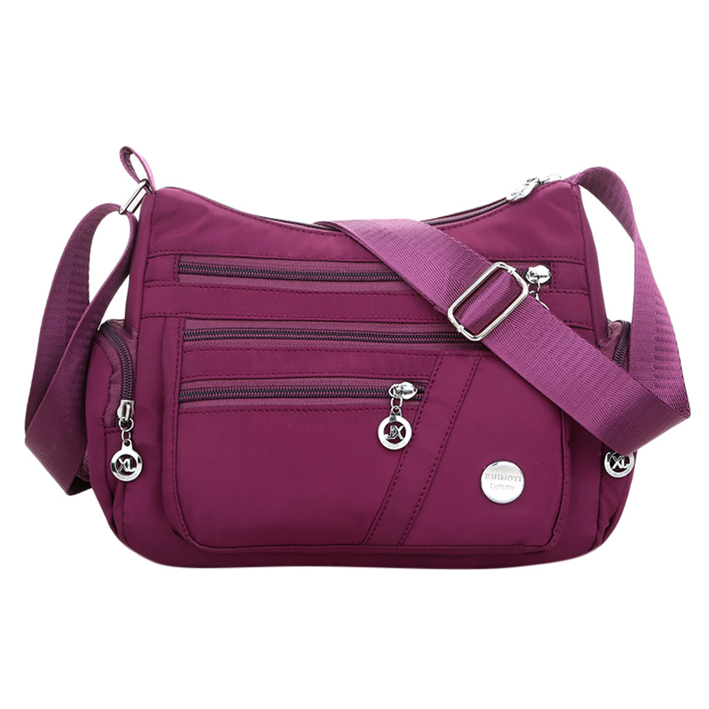 35# Women Messenger Bags for Women Waterproof Nylon Handbag Female Shoulder Bag Ladies Crossbody Bags bolsa sac a main: Purple 