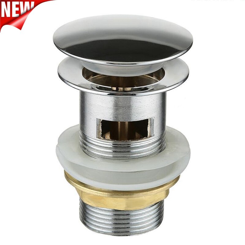 1pcs Bathroom Sink Drain Stopper Sink Tap Push Button Pop up Waste Plug Slotted Drain