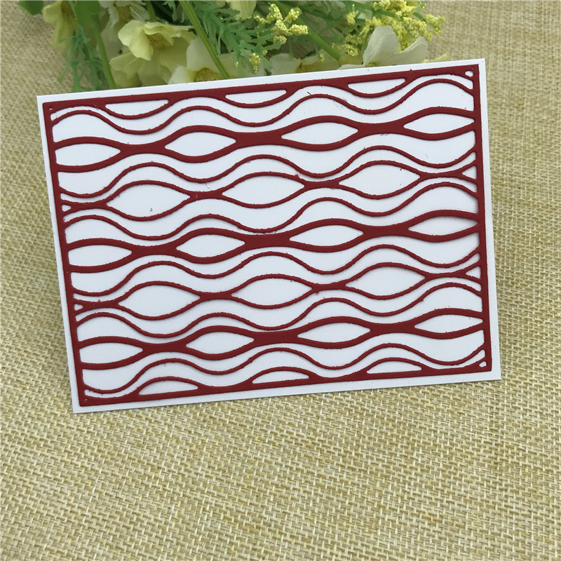 Golvende rechthoekige frame achtergrond metalen snijmallen sjablonen voor het maken van kaarten decoratieve reliëfdruk pakpapier kaarten stempel diy