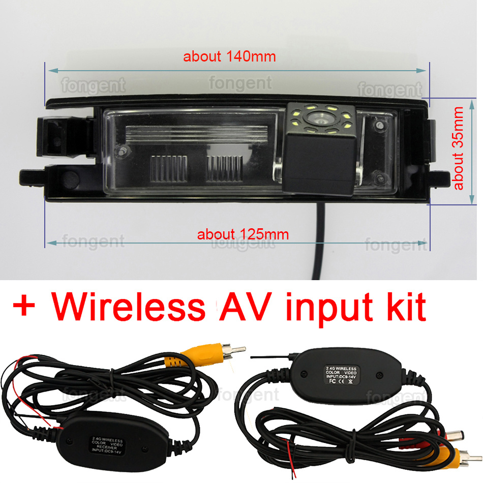 Para TOYOTA RAV4 2000, 2001, 2002, 2003, 2004, 2005, 2006, 2007, , , , , inversa cámara de Vista trasera de estacionamiento: 8led Wireless