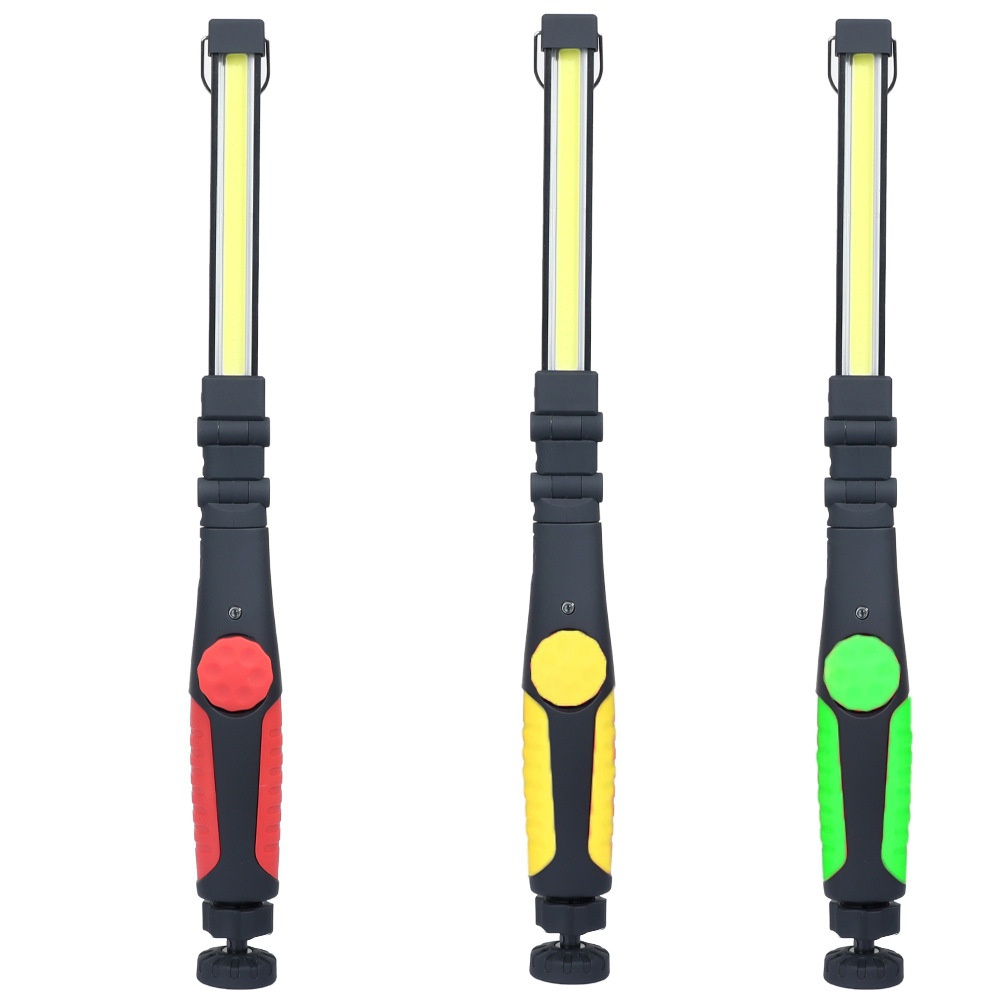 Lampe de poche pliante à Led pour le travail, bande Rechargeable, lumière d&#39;inspection magnétique, atelier de réparation de voiture, éclairage de torche, 1/3/6 paquets: 3Pack Mix