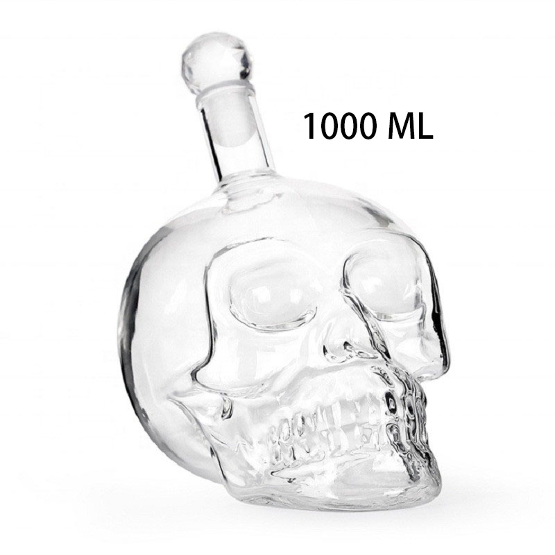 Crystal Skull Head Shot Glass Cocktails Beer Wine 1000ML 550ML Bottle Glass Champagne Fruit Juice Party Drinkware Cup Bottles: 1000ml