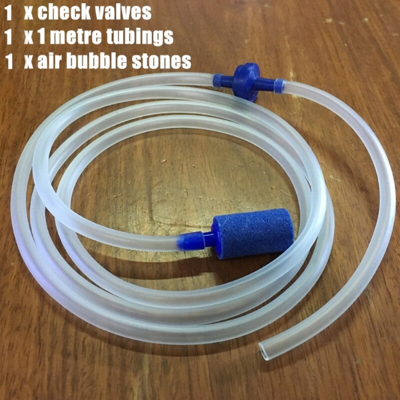 Aquarium Quiet Air pump 220V Fish Tank Air compressor Oxygen CO2 O2 Air controller with 3PCS Tube Valve Stone Set