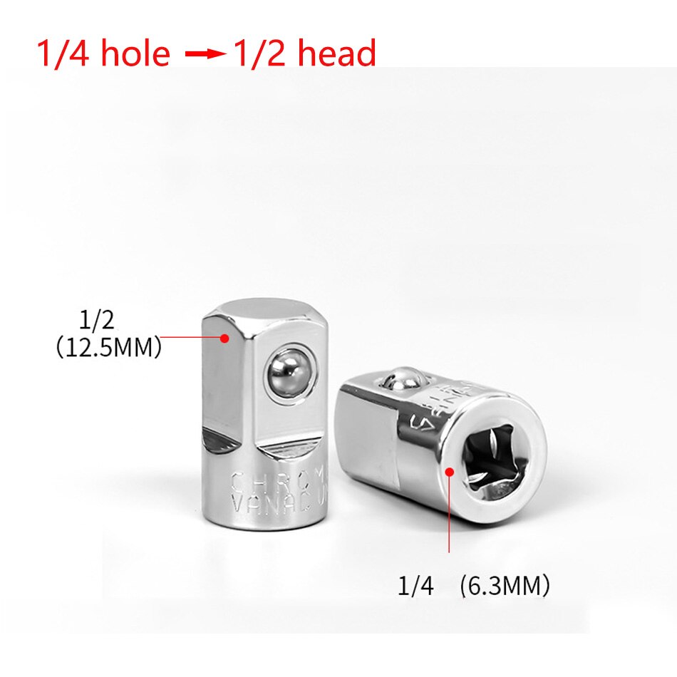1/4 "3/8" 1/2 "Ratelsleutel Adapter Chroom Vanadium Mouw Drive Socket Converter Wrench Transform Joint: Rood